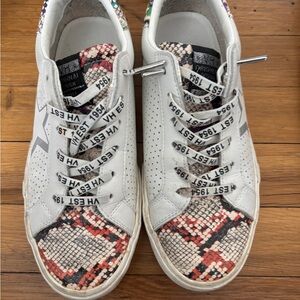 Vintage Havana White Sneakers with Colorful Snakeskin